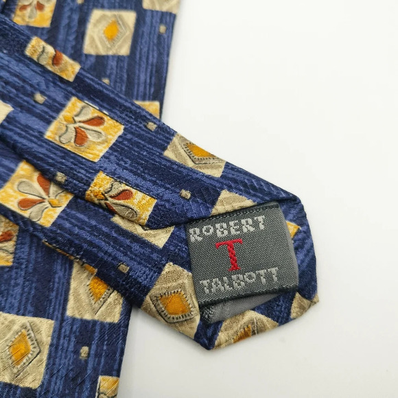 Robert Talbott Men's Silk Necktie Tie Hand Sewn Abstract Angelic - Picture 5 of 9